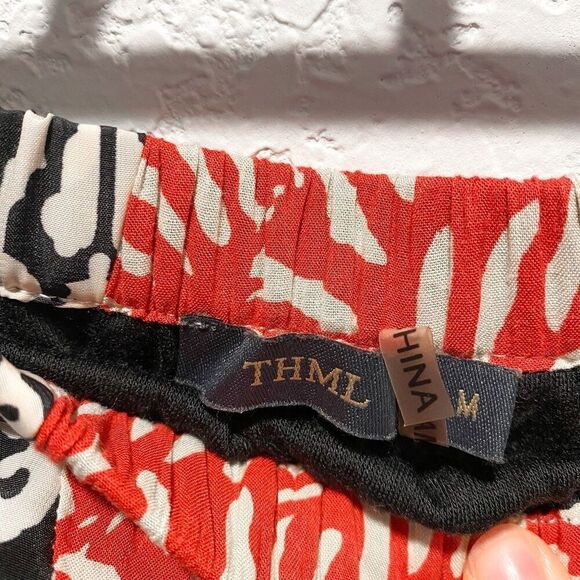 THML Strapless Ikat Maxi Dress Women’s Medium Lined Slit Boho Chic Southwestern - Picture 8 of 11